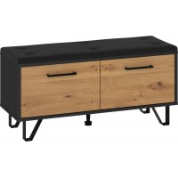 Apavu skapītis BOS-15 2D, Melns/Ozols artisan